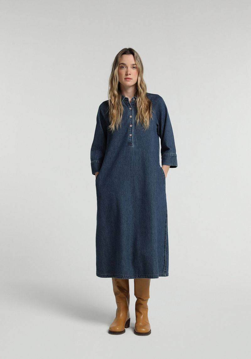 Oversize fit kadın denim elbise